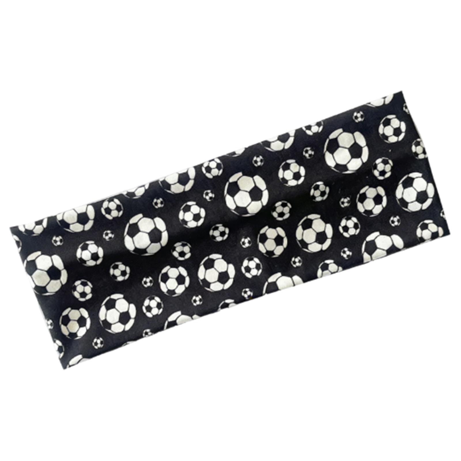 

Soccer Ball Patterned Rectangular Headband Soft Fabric Sports Style Hair Accessory for Everyday Wear One Size чорний