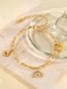 Paperclip Chain Charm Bracelet Gold Plated Stainless Steel Sun Rainbow Butterfly Adjustable Women Jewelry