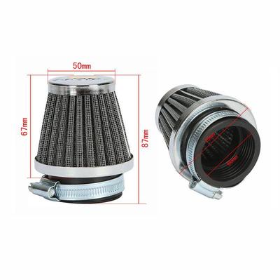 4Pcs 60mm Motorcycle Motor Conical Style with Dual Layer Steel Mesh Air Filter