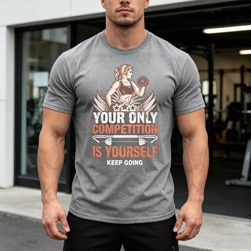 Vintage Gym Motivation Print Tshirt Premium Soft Cotton Casual Unisex Short Sleeve Tee