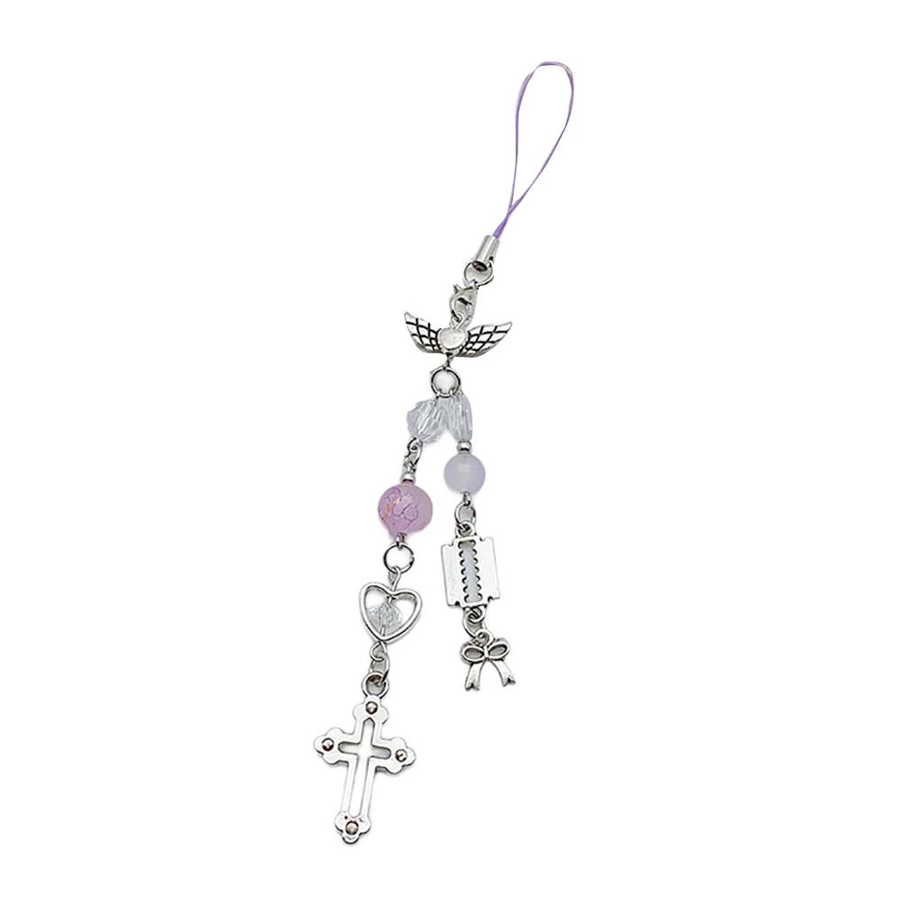 Phone Lanyard Wrist Strap Star Charm Keychain Bowknot Heart Phone Charm Antilost Cellphone Strap Hanging Cord for Women