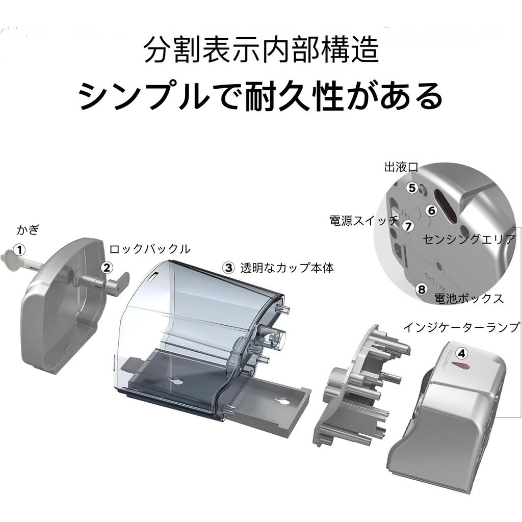 600ml Automatic Liquid Soap Infrared Seconds IPX4 Battery ABS Installation ¡ NTERHASA! Dispenser, Sensor, 0.2 Dispensing, Non-contact Type,
