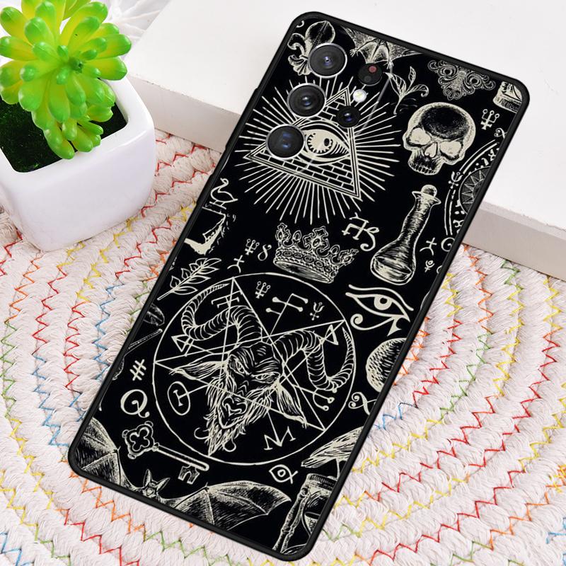 Pentagram 666 Demonic Silicone Phone Case For Samsung Galaxy Note 10 Pro S26 S25 S24 S23 S22 S21 Plus S25Ultra Capa Cover