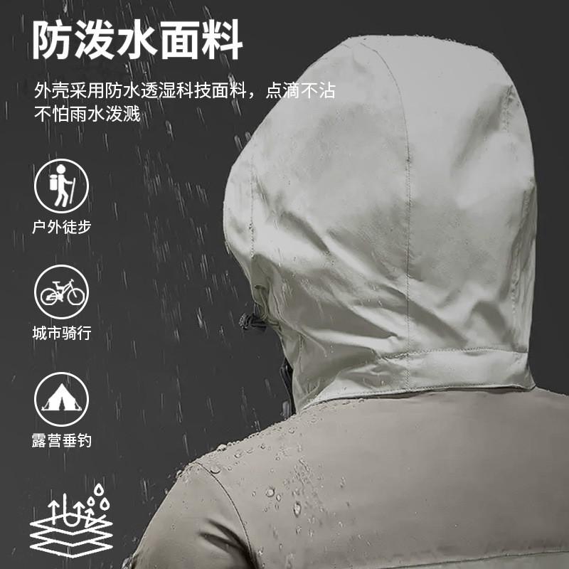 Mens Lightweight Hooded Windproof Outdoor Jacket Thin Raincoat Casual Hiking Coat Fall