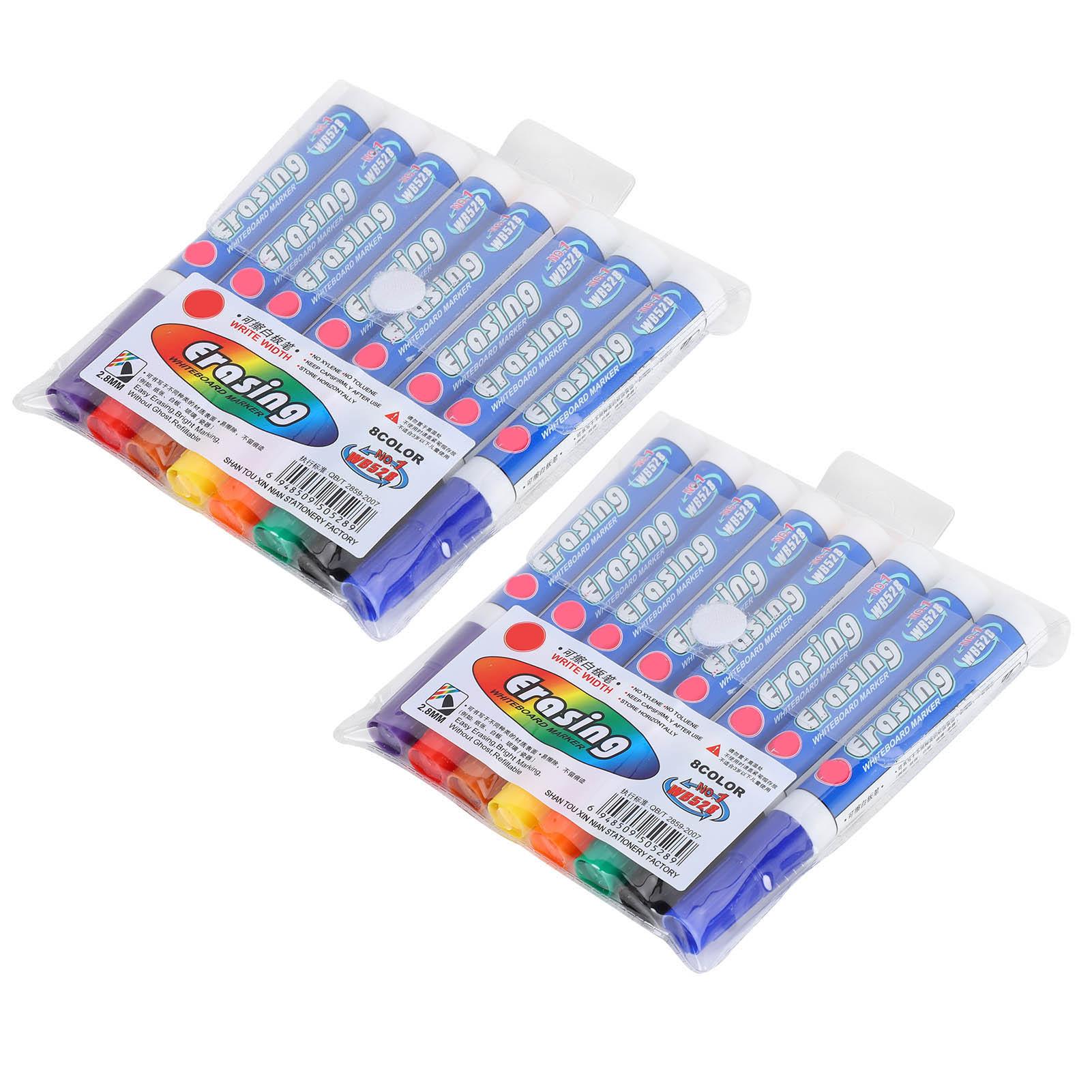 

2 набора 8 цветов сухостираемые маркеры для белой доски цветные наборы маркеров с волоконным наконечником для школы