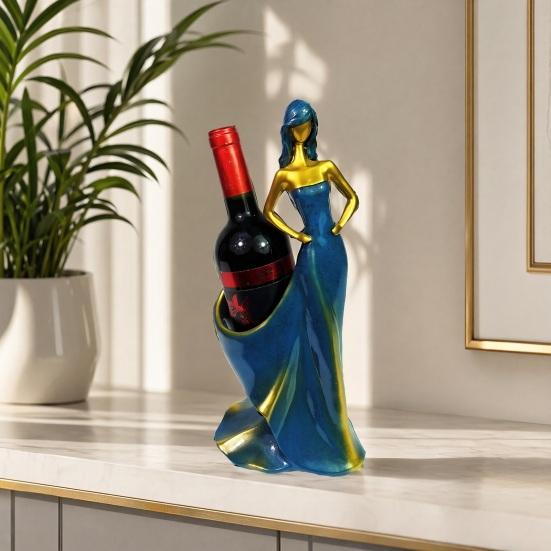 Woman Shape Wine Rack Resin Lady Figure Bottle Holder for Tabletop
