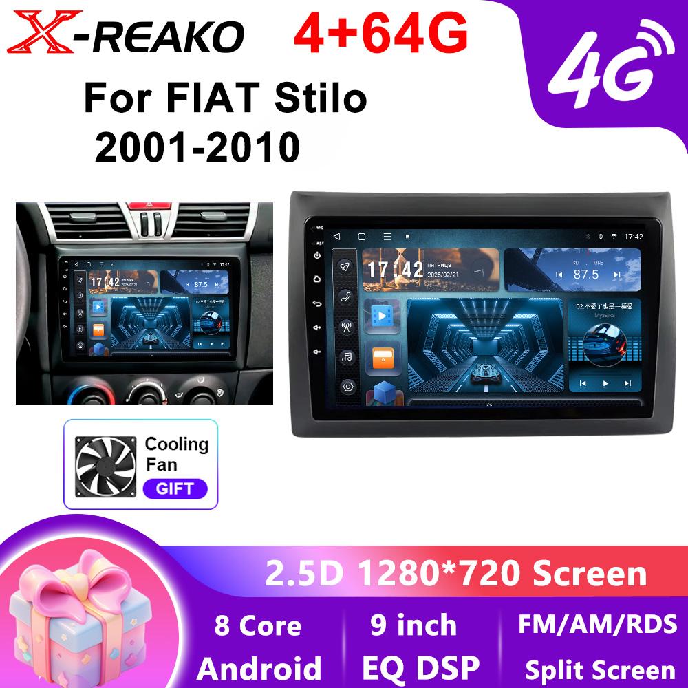 X-REAKO Car Video Player for  FIAT Stilo 2001-2010 GPS Navigation Built-in Dsp Carplay Autoradio Android Head Unit
