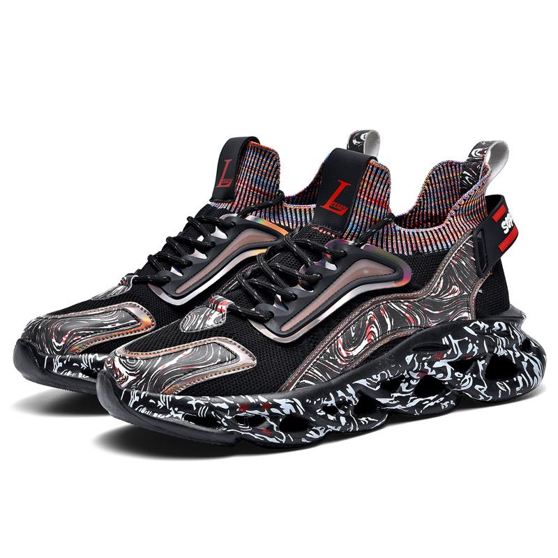 

Кроссовки мужские сетчатые дышащие плоские удобные уличные спортивные теннисные туфли на шнуровке большого размера роскошные кроссовки мужские 46 чёрный