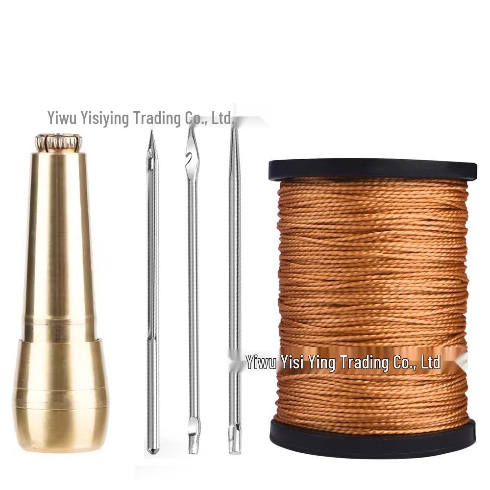 Leather Sewing Kit: Canvas Needle, Nylon Thread & Multi-function Copper Awl