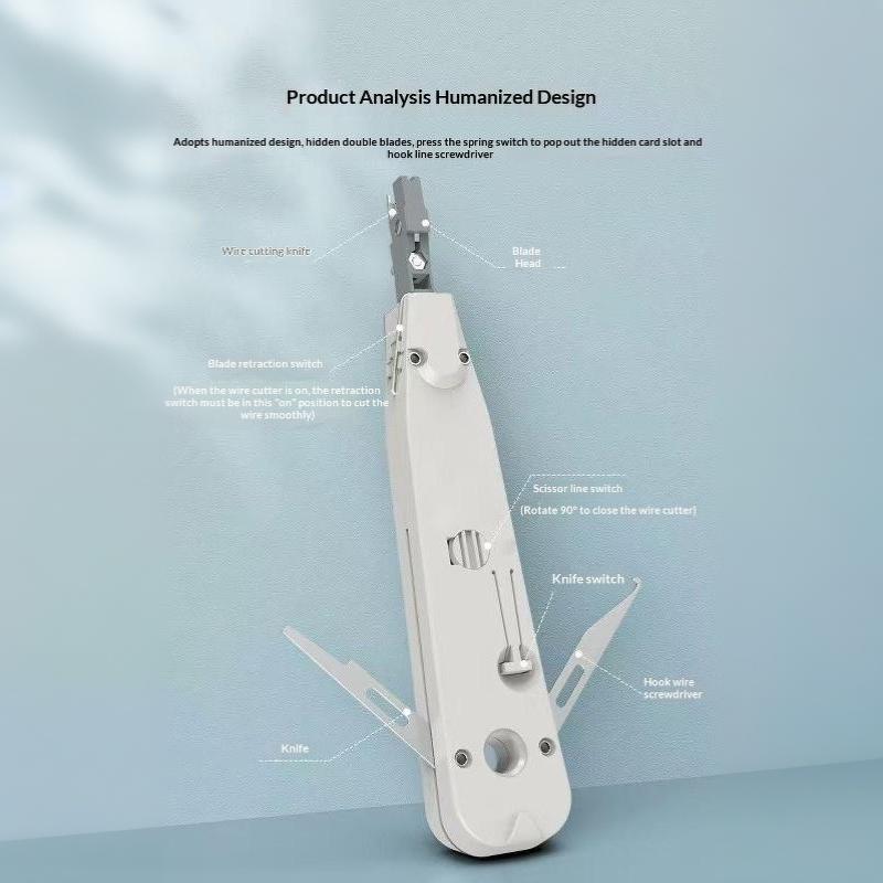 Original Grau/Blau Professionelles Telekommunikations-Telefonkabel LSA-Plus RJ11 RJ45 Optisches Punch-Down-Netzwerk-Werkzeugsatz