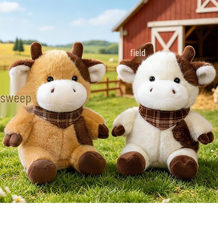 Cross-Border Plush Toys: Children's Gifts, Couple Dolls, Calf Ornaments, Event Gifts, Scarf Cow Doll