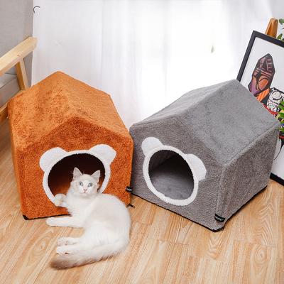 Abnehmbare und waschbare Katzenvilla, Katzenhaus, universelles geschlossenes Katzennest für vier Jahreszeiten