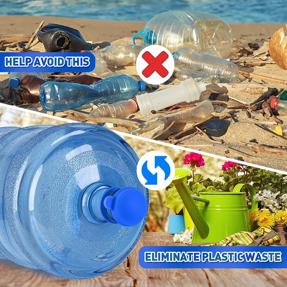 Hållbart Tjockt Återanvändbart Silikon Vattenflaskskydd Drickhink 5 Gallon Vattenkannor Kapsyl Spillfri Flaskkork med Innerplugg