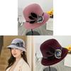 Womens Autumn Winter Wool Fedora Hat With Adjustable Fit For Casual Wear
