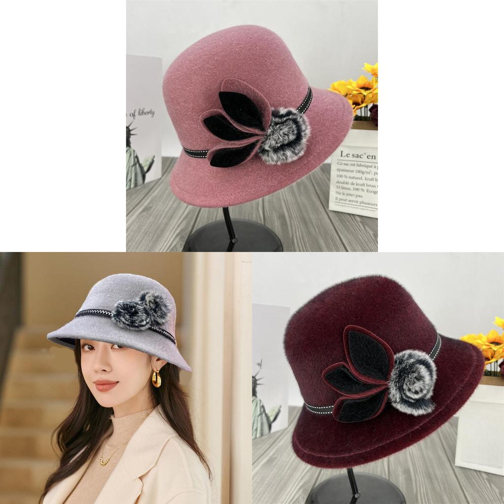 Womens Autumn Winter Wool Fedora Hat With Adjustable Fit For Casual Wear