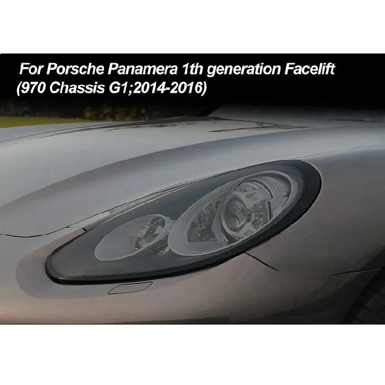 2 Pcs Car Headlight Protective Film Smoked Black Tint Wrap Vinyl Transparent TPU Sticker For Porsche Panamera 970 2014 2015 2016