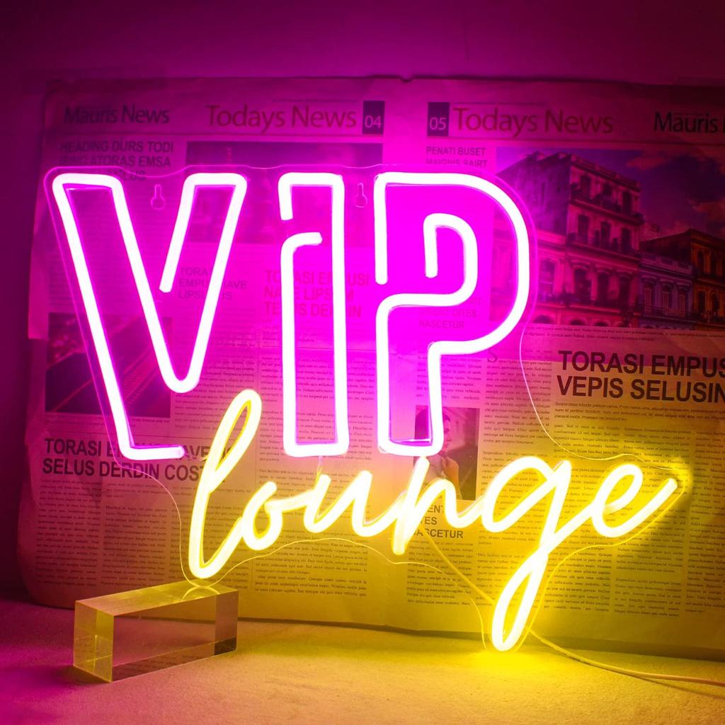 VIP Lounge Neon Signs Lights Led 5V USB Powered Wall Art Hanging Decor Neon Lamp for Business Club Bar Party VIP Room Birthday