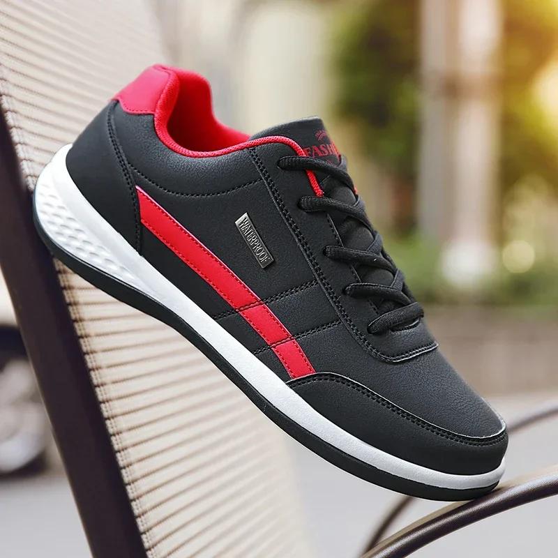 2025 Men Shoes Spring Autumn Waterproof Walking Sneakers Leisure Male Leather Sports Shoes Non-Slip Footwear Tennis for Men