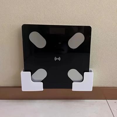 Adjustable Wall-Mounted Bathroom Scale Holder – Space-Saving Storage Rack for Digital Scale & Bathroom Organization