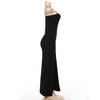 2026 European & American Fashion Slim Waist-Cinching Solid Color Slit Spaghetti Strap Dress for Women