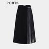PORTS Women's 2025 Spring Summer Pleated Midi Skirt LT8S060KWB008