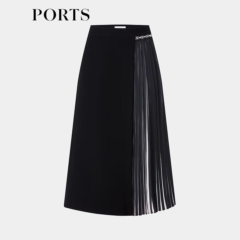 PORTS Women's 2025 Spring Summer Pleated Midi Skirt LT8S060KWB008