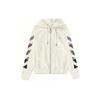 Zipped Up Printed Hooded Sweater Men White Men's OMBE001G20FLE0010110
