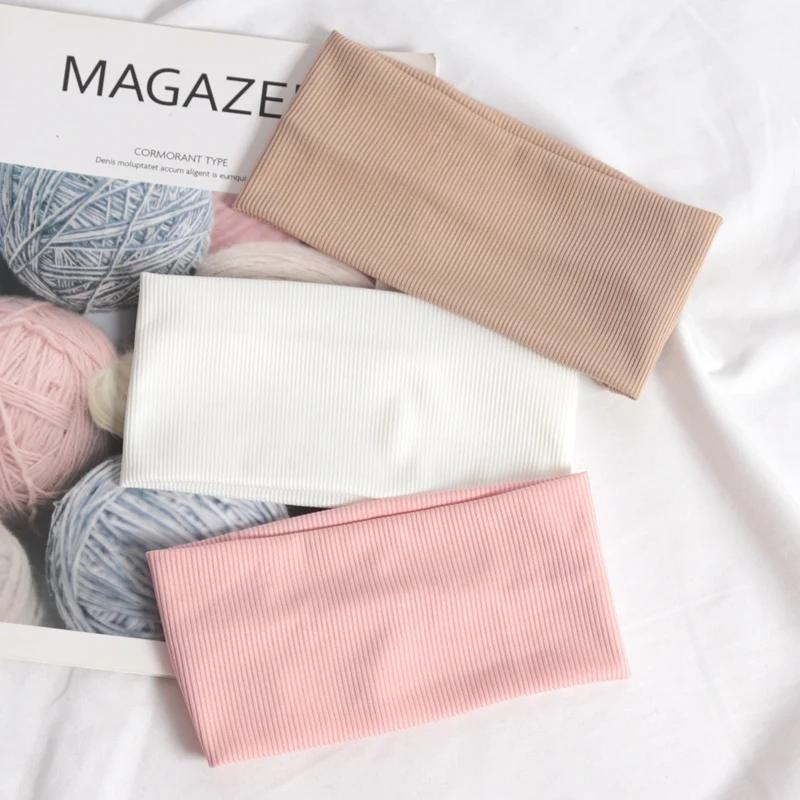 3Pcs Simple Elastic Fitness Yoga Hairbands for Women Men Solid Color Running Hair Bands Stretch Makeup Headbands Accessories