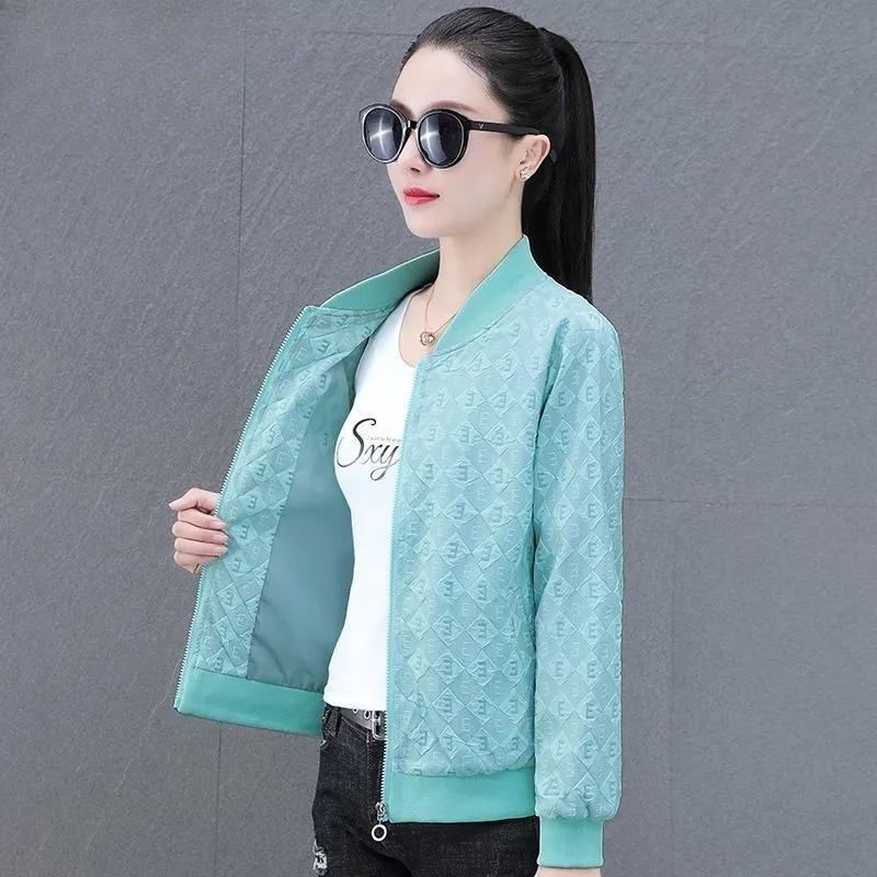 

Elegant Women s Jacquard Short Jackets Chic O-neck Zipper Long Sleeve Cropped Coats Autumn Casual Vintage Outwear XXXXL чорний
