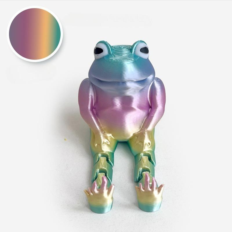 3D printed seated frog, simulated frog, animal model, children's decompression toy, fun and funny, creative model, ornament