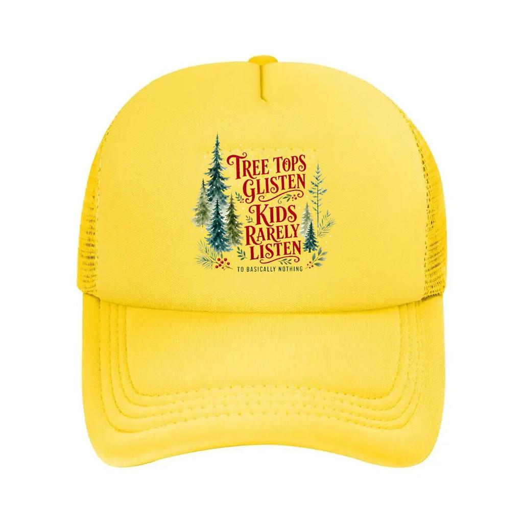 Humorous Watercolor Holiday Forest Q  Mesh Baseball Cap Hip Hop