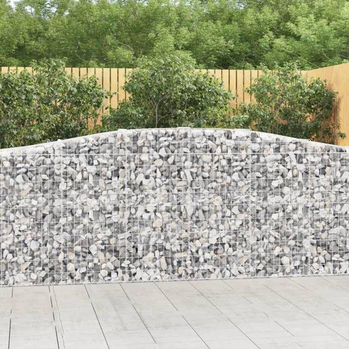 VidaXL 3x Paniers à Gabions Arqués Cages à Gabions Arquées Murs de Gabion Barrières de Jardin Terrasse Extérieur 3145957