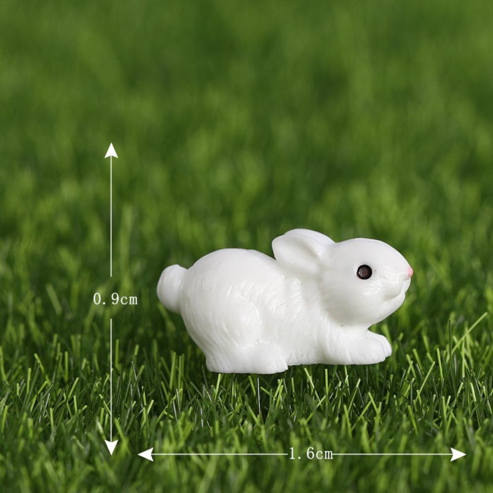 8pcs Easter Rabbit Miniature Statues Resin Collectible Model Cute Figurine Landscape  Home Decor
