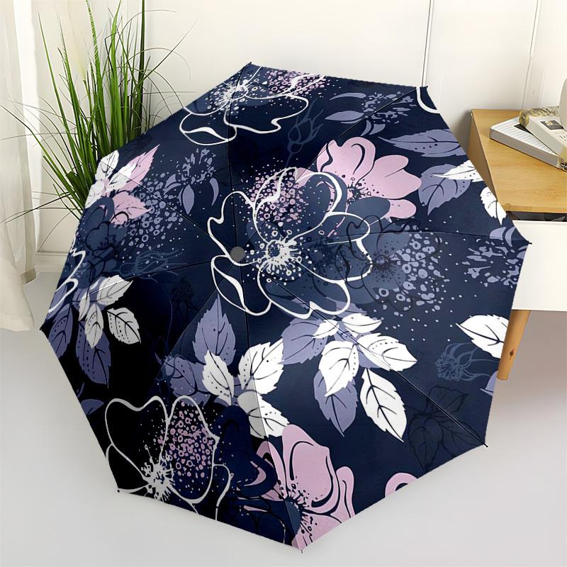 1pc Floral Pattern Design Umbrella with Plastic Handle,Suitable for All Seasons Umbrellaptys26050