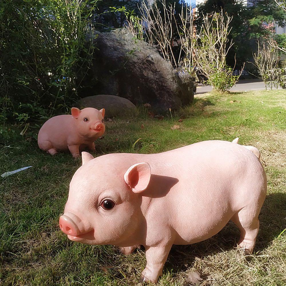 Decorations Courtyard Lawn Piggy Figurine Simulation Pig Statue Pink Piglet Sculpture Animal Model
