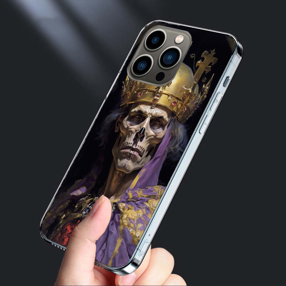 Crown Skeleton Emperor Phone Case For Iphone 16E 15 Pro 14 Plus 17E 16 17 Pro Max Air 11 12 13 Mini Shockproof Capa Cute Cove