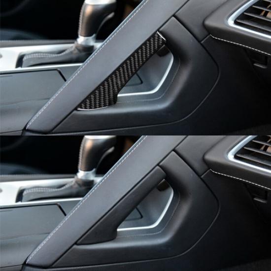 Carbon Fiber Center Handle Cover Sticker For Chevrolet Corvette C7 2014-