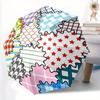 1pc Fabric Pattern Automatic Open, Sturdy Iron Frame, Compact Folding Design, All-Season Portable Umbrella for Women & Men, Outdoor Umbrella