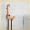 Juego de ducha de mano con rociador de bidé de latón dorado cepillado, accesorios de baño para ducha de pared, grifo de bidé, boquilla de rociado autolimpiante