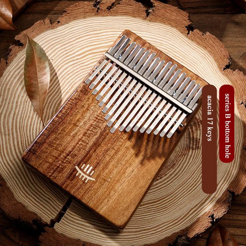 Hluru Kalimba 17Key Professional 21 Key Thumb Piano Rosewood Acacia Walnut Finger Piano Mbira For Beginner