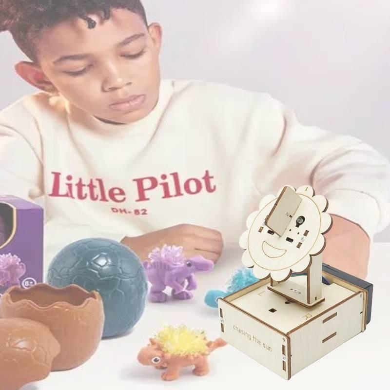 Steam Education Diy Wooden Light Tracking Sensor Material Kit For Children Programming Learning