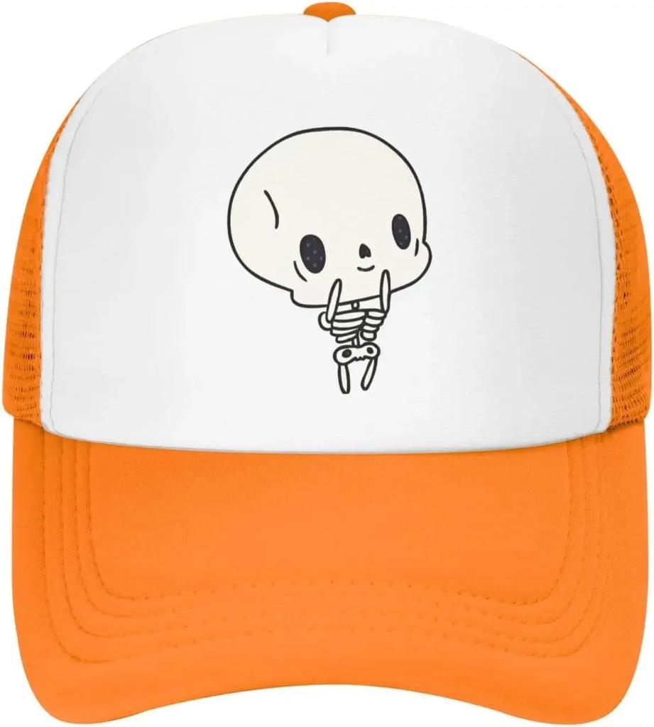 Mesh Dad Hat Adjustable Washed Cartoon Kawaii Cute Skeleton Baseball Dad Cap Funny Distressed Ball Trucker Cap