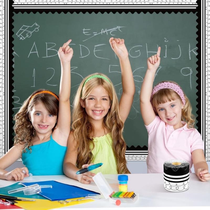 Musical Notes Bulletin Border Trim Scalloped Border Trim Black Waves Classroom Borders Border Sticker School Supplies