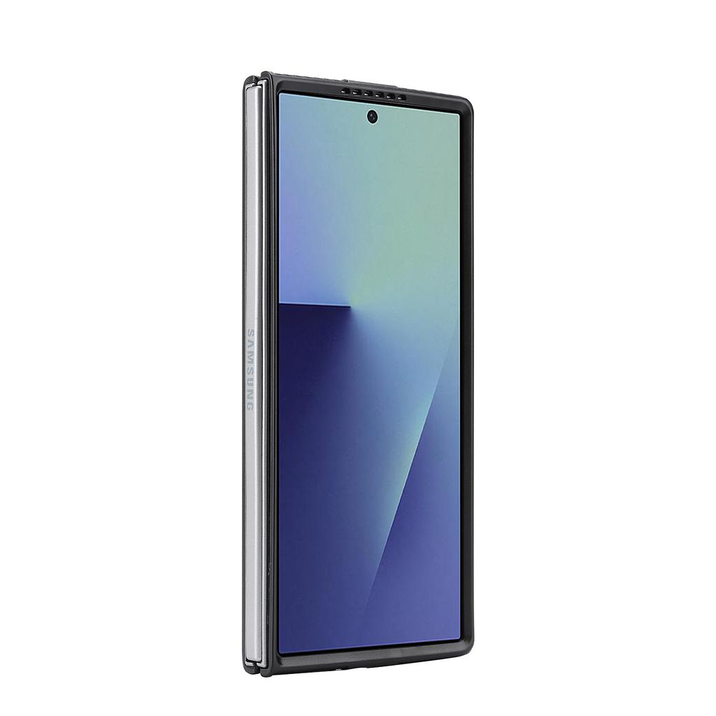 For Samsung Galaxy Z Fold5 5G Case Carbon Fiber Texture PU Leather Coated TPU Cover Magnetic Case