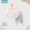 Youqi Baby Girl Long Sleeve 2-Piece Set: Hoodie and Pants for Autumn/Spring