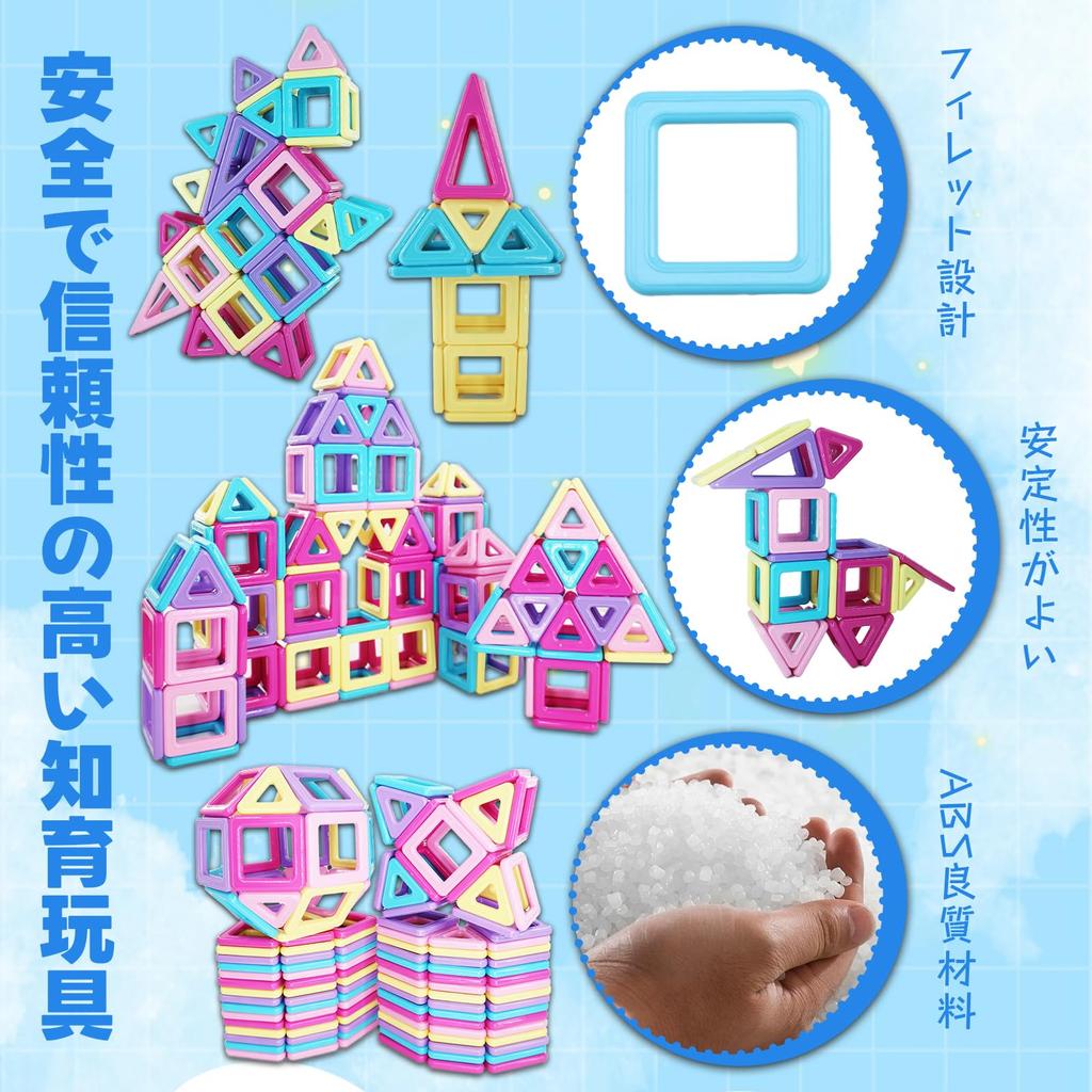 CANDYCOOL Magnetic Building Blocks Expansion Set, 54 Pieces, Refill Set, CE Safe, Educational Toy, Magnetic Toy, 3D Puzzle, Building Blocks, Toy for