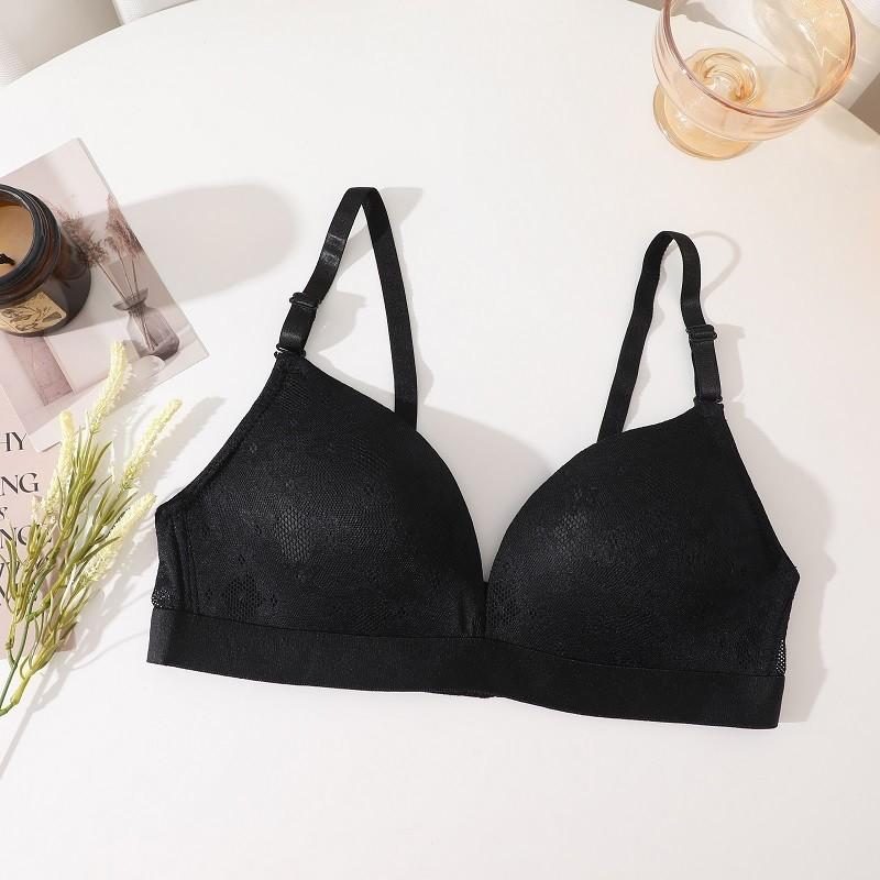 

Жіночий бюстгальтер FINETOO з пуш-ап підтримкою, великий розмір, без кісточок, бездротовий, з красивою мереживною спинкою, м який бюстгальтер з м якою підкладкою 42 чорний