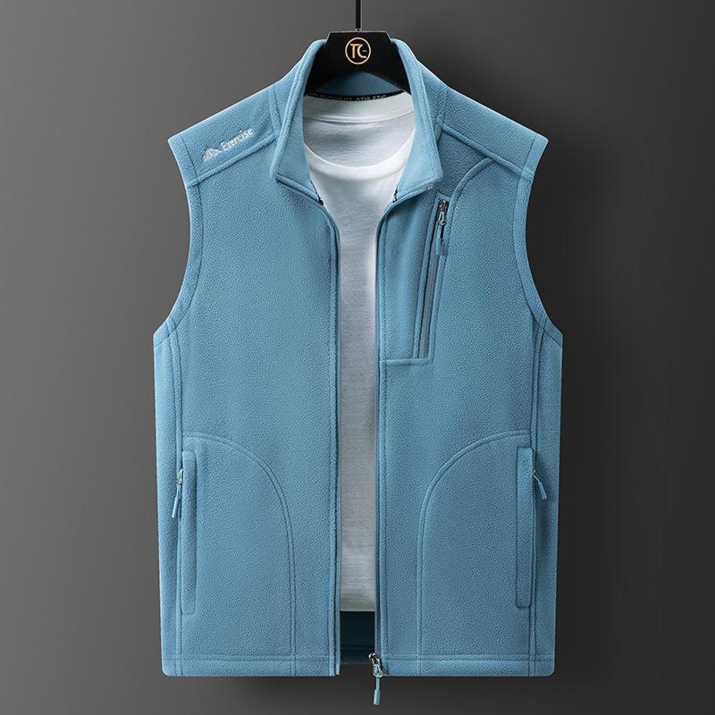 

Plus Size Men Fleece Vest Casual Fleece Thermal Vest Vest Jacket KTB L аліса синього кольору