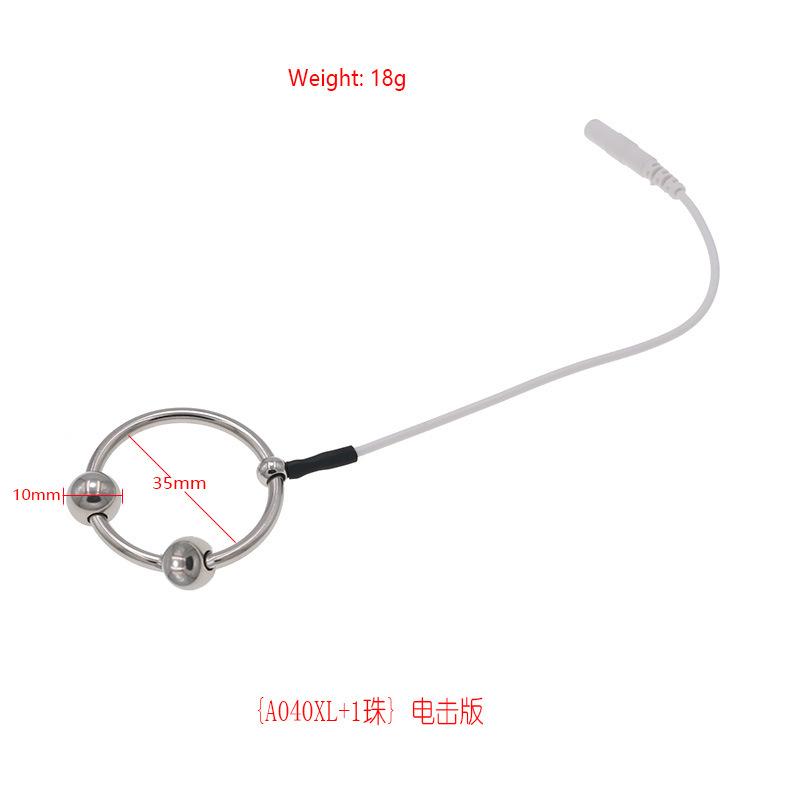 Inel de mărgele din oțel inoxidabil Soc electric Inel pentru penis Accesorii unipolare Puls Jucării pentru adulți Instrumente Pasiune Consumabile pentru adulți
