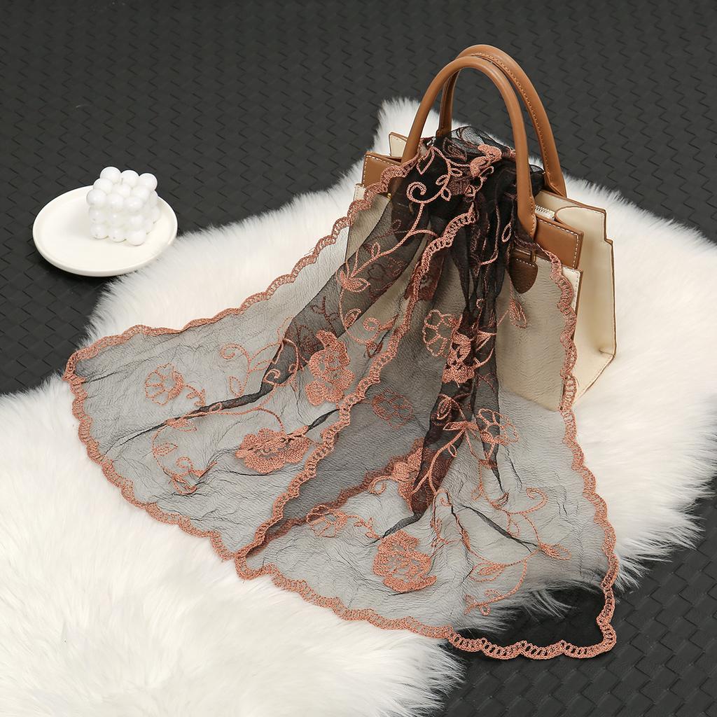 New Embroidery Floral Scarf Shawls For Women Muslim Hijab Headscarf Wraps Foulard Party Shawls Headband Summer Sunscreen Shawls